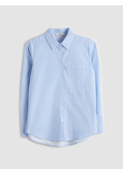 Yeni Sezon Çizgili Kadın Gömlek