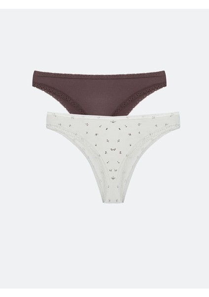 Yeni Sezon Çiçekli Brazilian Külot 2'li