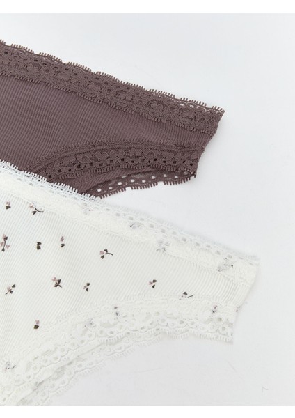 Yeni Sezon Çiçekli Brazilian Külot 2'li modelleri