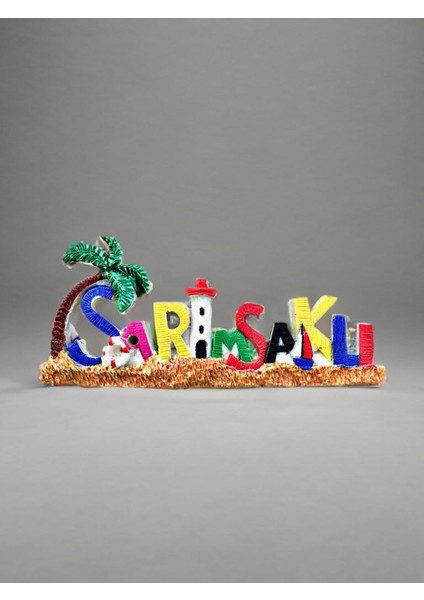 Sarımsaklı Temalı Kabartmalı Polyester Magnet. 10 cm x 5 cm .