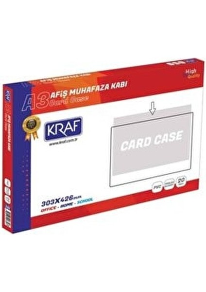 Afiş Muhafaza Kabı A3 2003 Şeffaf ve Parlak PVC ile Evraklarınızı Korur 1 Adet