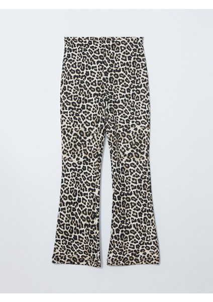 Yeni Sezon Beli Lastikli Leopar Desenli Kadın Pantolon indirimleri