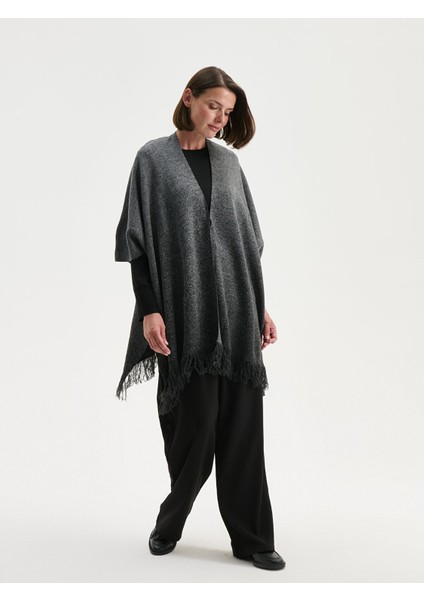 Yeni Sezon Şal Yaka Kadın Triko Panço fiyatları