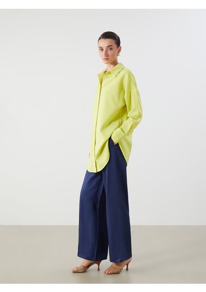 Yeni Sezon Beli Lastikli Geniş Paça Kadın Pantolon