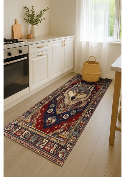 Lacivert ve Kırmızı Hayvan Figürlü Bohem Halı indirimleri