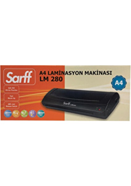 LM280 A4 Laminasyon Makinesi 230mm Giriş Kapasitesi 250mm/dk Hız Siyah Renk fırsatları