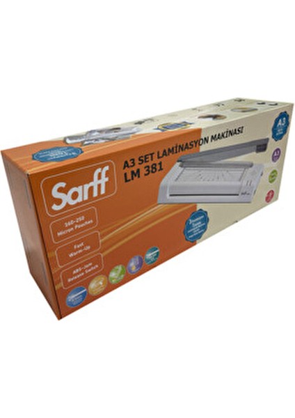LM381 A3 Set Laminasyon Makinesi Soğuk ve Sıcak Fonksiyonlarla 8 Yaprak Kapasite