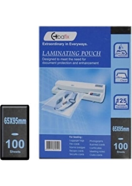 Laminasyon Filmi 125 Micron 6.5x9.5 Cm 100 Adet Paket Ofis Kullanımı İçin fiyatları