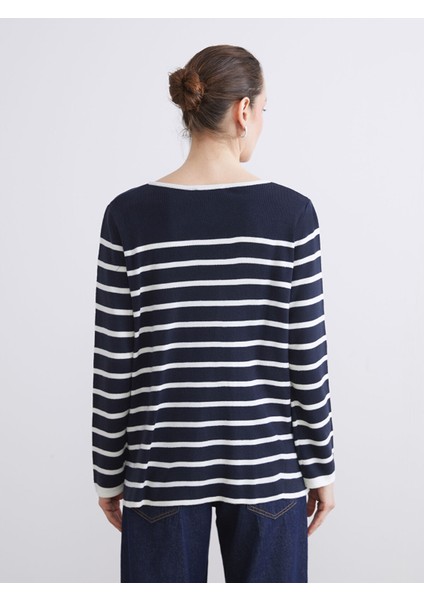 Yeni Sezon Bisiklet Yaka Çizgili Kadın Triko Hırka fırsatları