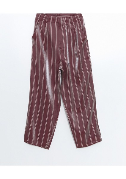 Yeni Sezon Çizgili Saten Kadın Pantolon indirimleri