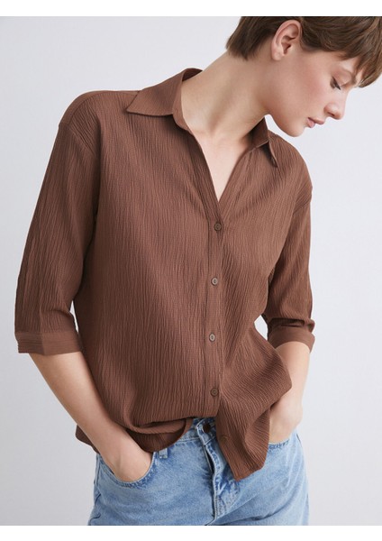 Yeni Sezon Dokulu Kadın Gömlek