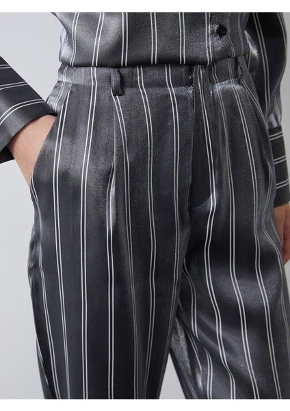 Yeni Sezon Çizgili Saten Kadın Pantolon modelleri
