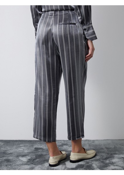 Yeni Sezon Çizgili Saten Kadın Pantolon fırsatları