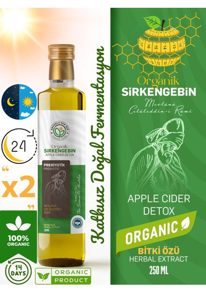 Organik Sirkengebin Detox Sirkesi 250 ml | İbn-i Sina’nın Kadim Formülünden • Elma & Bal Fermente • Katkısız •%50 Sepette modelleri