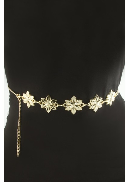 Çiçek Metal Zincir Kemer