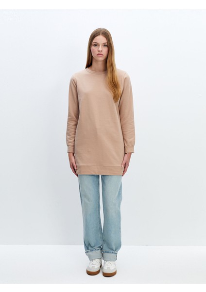 Yeni Sezon Bisiklet Yaka Kadın Kalın Sweatshirt Tunik fiyatları