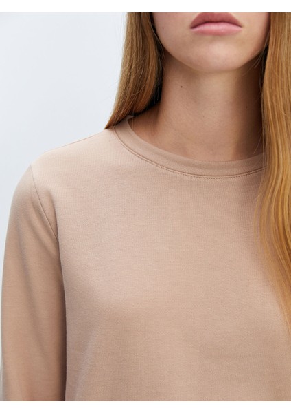 Yeni Sezon Bisiklet Yaka Kadın Kalın Sweatshirt Tunik modelleri