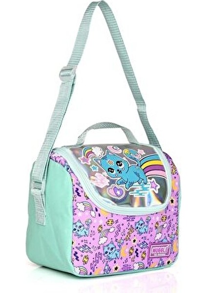 Sweet Cat Okul Sırt Çantası 3'lü Set Mor Renkli Tasarım 40 cm Kapasite