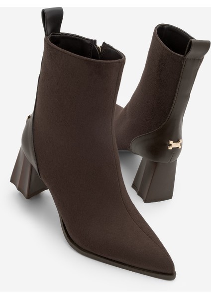 Kadın Sivri Burun Kalın Ökçe Topuklu Bot Esvon