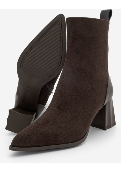 Kadın Sivri Burun Kalın Ökçe Topuklu Bot Esvon