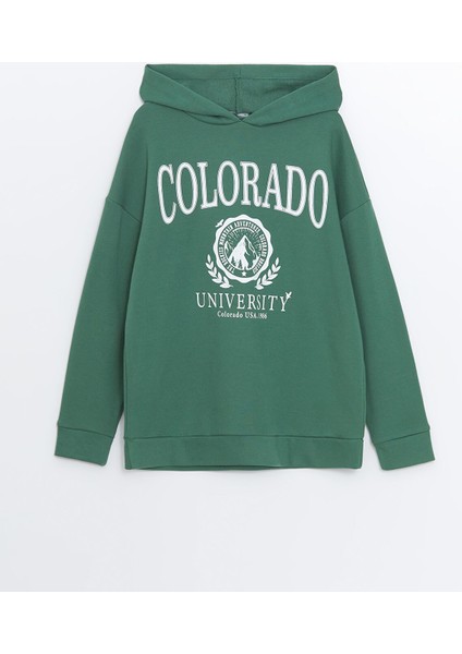 Yeni Sezon Kapüşonlu Baskılı Oversize Kadın Kalın Sweatshirt Tunik indirimleri