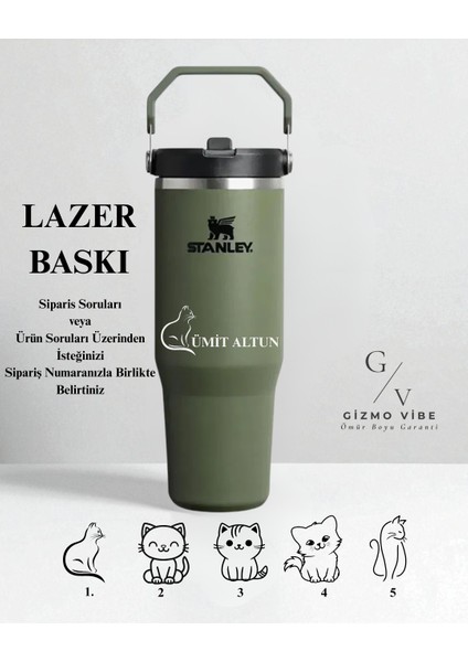 The Iceflow Flip Straw Pipetli Termos 0,89 L Özel Isimli Kişiselleştirilebilir Özel İsimli modelleri