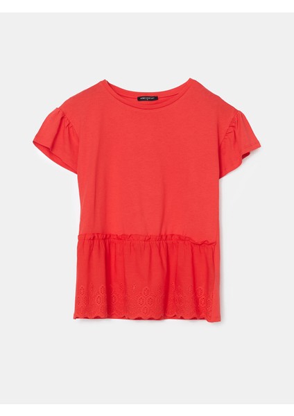 Yeni Sezon Bisiklet Yaka Nakışlı Kadın Tişört indirimleri