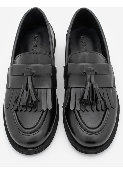 Kadın Loafer Püsküllü Günlük Ayakkabı Petlin Siyah