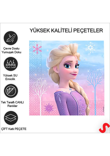 Frozen 2 Wind Spirit Peçete - 33CM x 33CM - 20 Adet modelleri