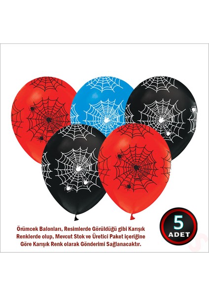 Örümcek Balon, 30CM x 5 Adet fiyatları