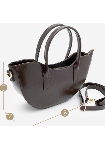 Kadın Fermuar Kapama El ve Omuz Çantası Foren