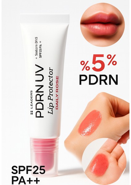 Dudak Bakımı %5 Pdrn Içeren Uv Koruyucu, Nemlendirici ve Besleyici Lip Gloss – Daily Rose SPF25 Pa++ (10 Ml)