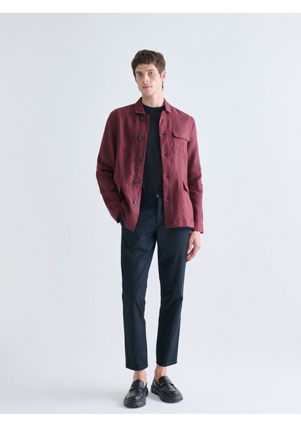 Yeni Sezon Standart Kalıp Gömlek Yaka %100 Keten Erkek Mont fiyatları