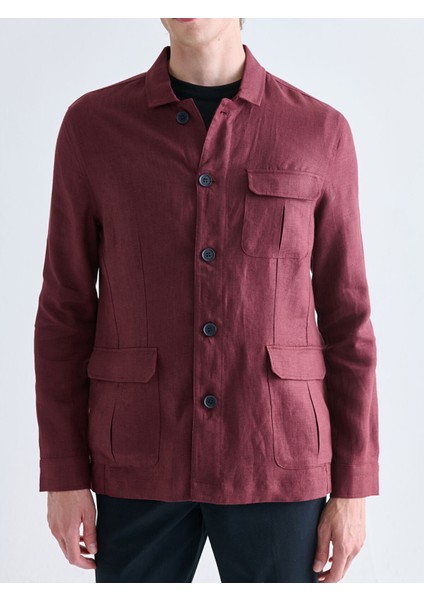 Yeni Sezon Standart Kalıp Gömlek Yaka %100 Keten Erkek Mont modelleri