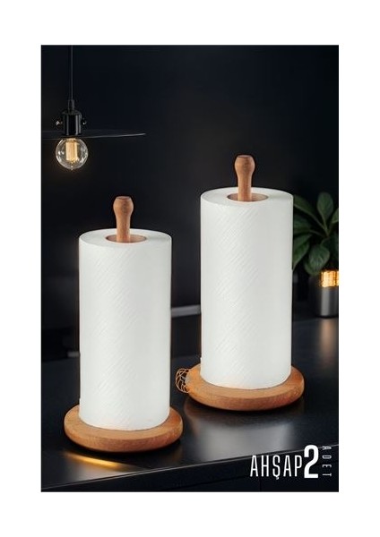 Havlu Kağıt Tutucu Ahşap 2 Adet