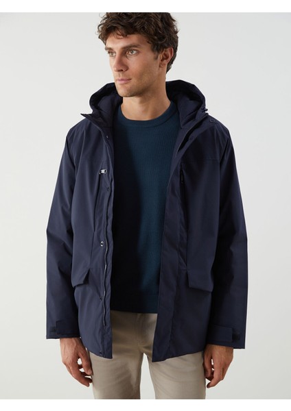 Yeni Sezon Standart Kalıp Kapüşonlu Erkek Mont