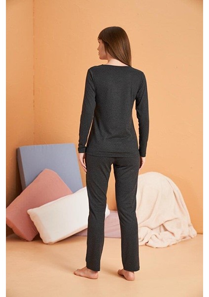 Kadın Antrasit Pijama Takımı 28091 indirimleri