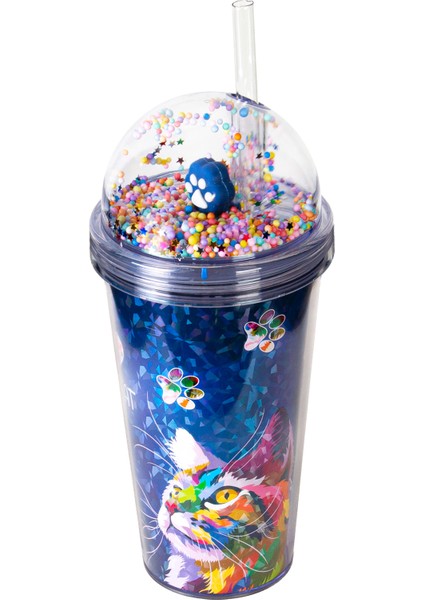 Lively 600 ml Pipetli ve Çift Katmanlı Çocuk Bardağı