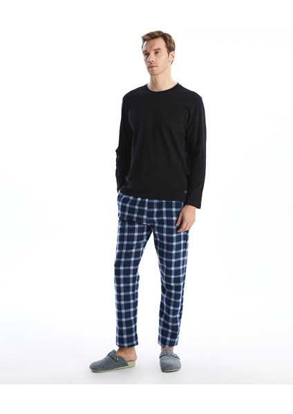 Yeni Sezon Standart Kalıp Ekose Polar Pijama Alt
