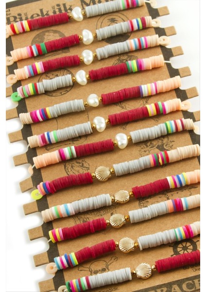 Ds-Derin Istiridye Inci Fimo Boncuk Bileklik-Renkli modelleri