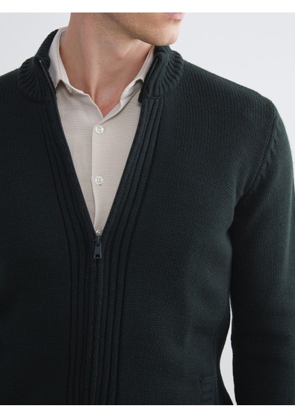 Yeni Sezon Standart Kalıp Dik Yaka Erkek Triko Hırka modelleri