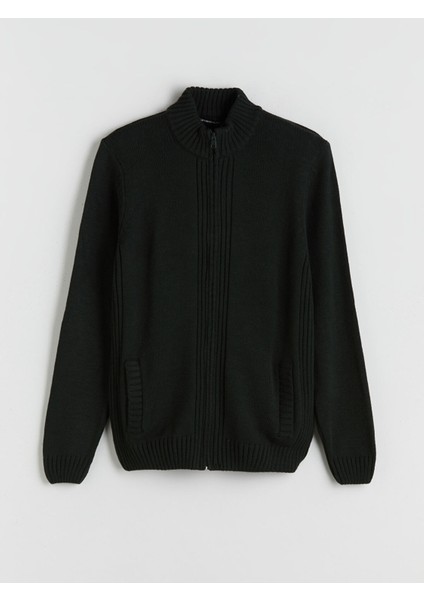 Yeni Sezon Standart Kalıp Dik Yaka Erkek Triko Hırka indirimleri