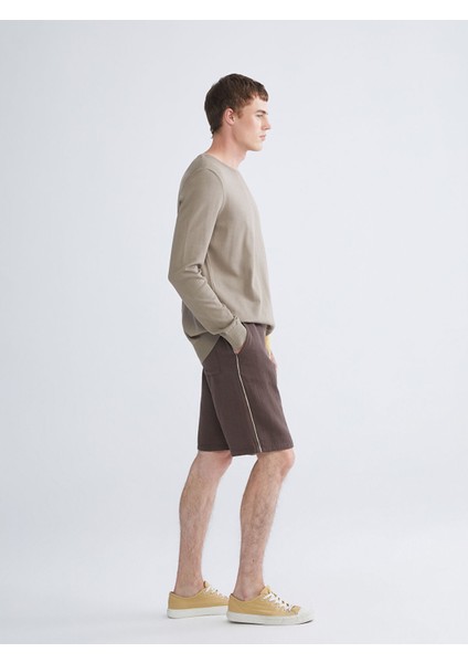 Yeni Sezon Rahat Kalıp Keten Görünümlü Erkek Şort