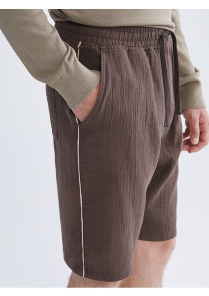 Yeni Sezon Rahat Kalıp Keten Görünümlü Erkek Şort modelleri