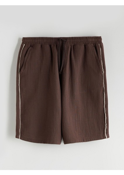 Yeni Sezon Rahat Kalıp Keten Görünümlü Erkek Şort indirimleri