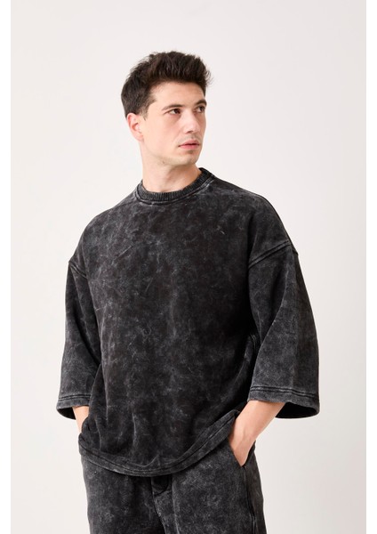 X-4001 Bisiklet Yaka Yıkamalı Üç Iplik Şardonlu Tişört modelleri