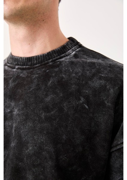 X-4001 Bisiklet Yaka Yıkamalı Üç Iplik Şardonlu Tişört fırsatları