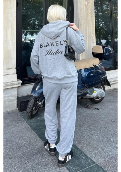 Grimelanj Kapüşonlu Sırt Baskılı Kadın Eşofman Takımı MG2187 fiyatları