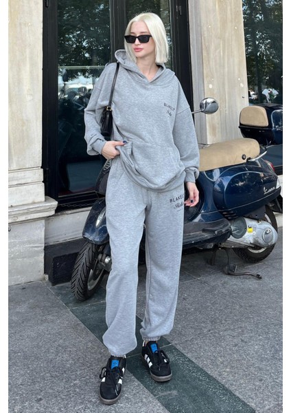 Grimelanj Kapüşonlu Sırt Baskılı Kadın Eşofman Takımı MG2187 fırsatları