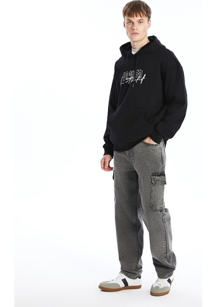 Yeni Sezon Baggy Fit Erkek Kargo Jean Pantolon